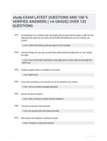 study EXAM LATEST QUESTIONS AND 100 % VERIFIED ANSWERS ( +A GRADE) OVER 132 QUESTIONS