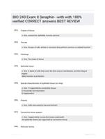 BIO 243 Exam II Seraphin- -with with 100% verified CORRECT answers  BEST REVIEW