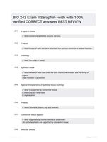 BIO 243 Exam II Seraphin- -with with 100% verified CORRECT answers  BEST REVIEW