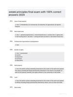 estate principles final exam with 100% correct answers 2024