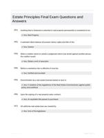 Estate Principles Final Exam Questions and Answers