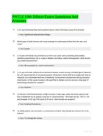 PHTLS 10th Edition Exam Questions And Answers