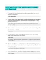 BLEA 855 Traffic Final questions and answers well illustrated.