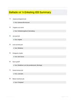 Ballade vir �n Enkeling IEB Summary