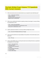 Pre-Solo Written Exam Cessna 172 Questions With Correct Answers