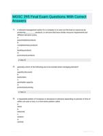 MGSC 395 Final Exam Questions With Correct Answers