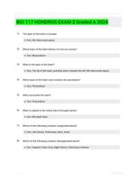 BIO 117 HONDROS EXAM 3 Graded A 2024