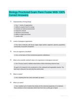 Biology Proctored Exam Penn Foster  With 100% Correct Answers