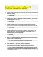 Complex Patient Case Doris Turner |10 Questions| With Correct Answers.