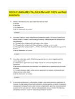 RECA FUNDAMENTALS EXAM-with 100% verified solutions