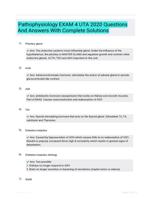 Pathophysiology EXAM 4 UTA 2020 Questions And Answers With Complete Solutions