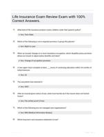 Life Insurance Exam Review Exam with 100% Correct Answers.