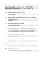 Case Study Ellen Stevens 12 CORRECTLY ANSWERED QUESTIONS LATEST UPDATE