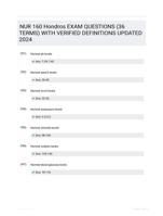 NUR 160 Hondros EXAM QUESTIONS (36 TERMS) WITH VERIFIED DEFINITIONS UPDATED 2024
