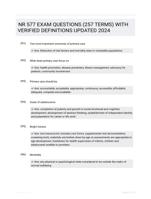 NR 577  EXAM QUESTIONS (257 TERMS) WITH VERIFIED DEFINITIONS UPDATED 2024
