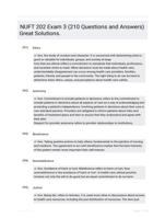 NUFT 202 Exam 3 (210 Questions and Answers) Great Solutions.