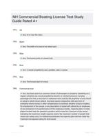 NH Commercial Boating License Test Study Guide Rated A+