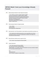 NR546 Week 5 test your knowledge Already Passed