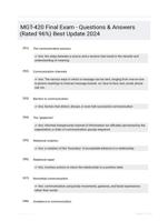 MGT-420 Final Exam - Questions & Answers (Rated 96%) Best Update 2024