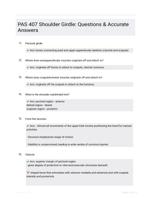 PAS 407 Shoulder Girdle: Questions & Accurate Answers 