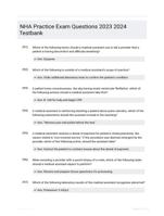 NHA Practice Exam Questions 2023 2024 Testbank