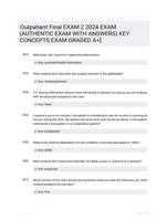 Outpatient Final EXAM 2 2024 EXAM (AUTHENTIC EXAM WITH ANSWERS) KEY CONCEPTS EXAM GRADED A+]
