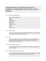 Fundamentals of Information Security  57 CORRECTLY ANSWERED QUESTIONS LATEST UPDATE