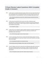 9 Exam Review Latest Questions With Complete Grade A Answers