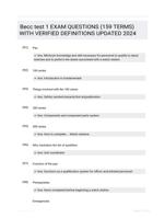 Becc test 1 EXAM QUESTIONS (159 TERMS) WITH VERIFIED DEFINITIONS UPDATED 2024
