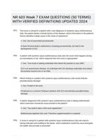 NR 603 Week 7 EXAM QUESTIONS (50 TERMS) WITH VERIFIED DEFINITIONS UPDATED 2024