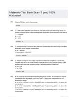 Maternity Test Bank Exam 1 prep  100% Accurate!!