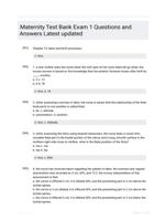 Maternity Test Bank Exam 1 Questions and Answers Latest updated
