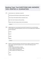 Banking Topic Test QUESTIONS AND ANSWERS 100% VERIFIED A+ GUARANTEED