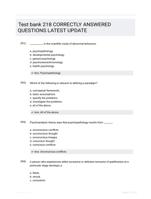 Test bank 218 CORRECTLY ANSWERED QUESTIONS LATEST UPDATE