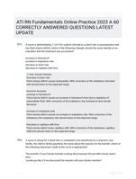 ATI RN Fundamentals Online Practice 2023 A 60 CORRECTLY ANSWERED QUESTIONS LATEST UPDATE