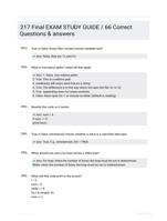 217 Final EXAM STUDY GUIDE / 66 Correct Questions & answers