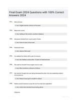 Final Exam 2024 Questions with 100% Correct Answers 2024