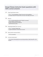Group Fitness Instructor Exam questions with 100% correct answers