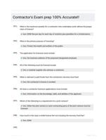 Contractor's Exam prep  100% Accurate!!