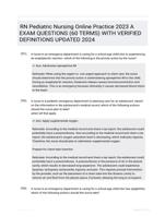 RN Pediatric Nursing Online Practice 2023 A EXAM QUESTIONS (60 TERMS) WITH VERIFIED DEFINITIONS UPDATED 2024