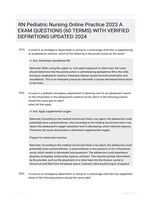 RN Pediatric Nursing Online Practice 2023 A EXAM QUESTIONS (60 TERMS) WITH VERIFIED DEFINITIONS UPDATED 2024