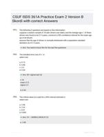 CSUF ISDS 361A Practice Exam 2 Version B Skordi with correct Answers