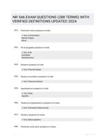 NR 546 EXAM QUESTIONS (288 TERMS) WITH VERIFIED DEFINITIONS UPDATED 2024