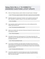 Relias PACU RN A v1 70 CORRECTLY ANSWERED QUESTIONS LATEST UPDATE