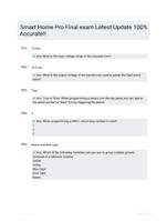 Smart Home Pro Final exam  Latest Update 100% Accurate!!
