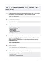 109 SKILLS PRELIM Exam  2024 Verified 100% SOLUTIONS
