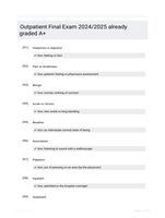 Outpatient Final Exam 2024/2025   already graded   A+
