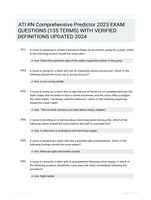ATI RN Comprehensive Predictor 2023  EXAM QUESTIONS (135 TERMS) WITH VERIFIED DEFINITIONS UPDATED 2024