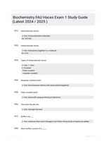 Biochemistry FAU Haces Exam 1 Study Guide (Latest 2024 / 2025 )