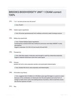 BROOKS BIODIVERSITY UNIT 1 EXAM correct 100%